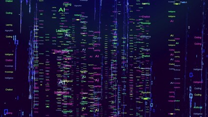 Wall Mural - artificial intelligence binary code background