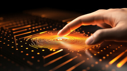 Security business finger code tech modern communication computer information concept system technology digital