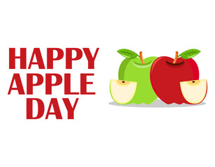 Wall Mural - Happy Apple Day vector. Vector apple icon with the inscription Happy Apple Day. Celebrating Apple Day October 21.