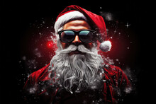 Santa Clause With Beard And Sunglasses