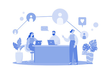 Wall Mural - employees engaged in teamwork at a corporate meeting