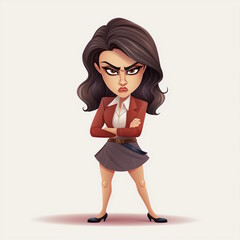 Wall Mural - Angry Female Employee in Vector Art