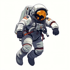 Wall Mural - Cartoon Astronaut in Vector Graphic