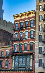 Poster - New York City - June 2013: Buildings of Manhattan at sunset