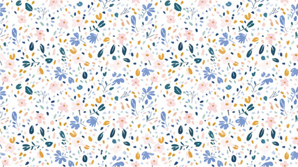 Wall Mural - seamless ditsy flowers repeating pattern, tiny flowers pattern, ditsy, liberty , meadow, floral