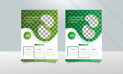 travel poster or brochure design layout, flyer, pamphlet for travel agency.