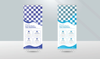 Wall Mural - Corporate roll-up banner template for your company in a vector way.