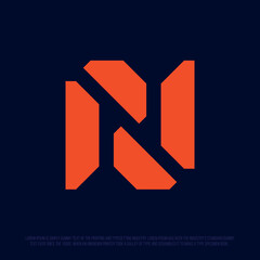 Wall Mural - Modern professional logo in the shape of the letter N. Exclusive N shape