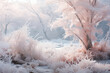Dreamscape of a frozen forest that combines the surreal and the natural