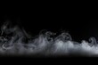 Ethereal elegance. White smoke and mist in motion. Swirling shadows. Artistry of black background. Mystical veil. Abstract fog on dark canvas