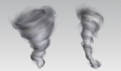 Wall Mural - 3d tornado hurricane vector cyclone storm effect. isolated realistic transparent wind vortex weather
