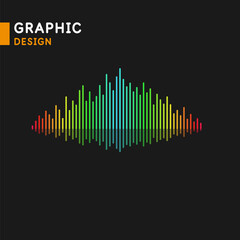 Wall Mural - vector illustration of a musical wave in the form of an equalizer. drawing of a sound wave. an eleme