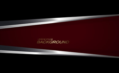 Canvas Print - Red dark design, horizontal frame with shiny metallic border