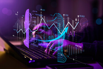programmer people working laptops or smartphones with ai, artificial intelligence software engineer 