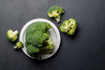 Canvas Print - Fresh broccoli head with vibrant green color