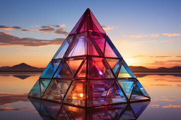 Aufkleber -  In this artwork, the Pyramids of Giza are transformed into abstract and geometric sculptures.