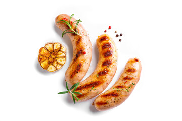 Wall Mural - Grilled sausages with garlic and rosemary