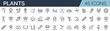 © SkyLine - Set of 45 outline icons related to plants, floral. Linear icon collection. Editable stroke. Vector illustration
