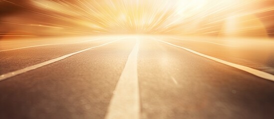 Wall Mural - Blurred sunny road in a country With copyspace for text