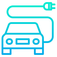 Sticker - Outline gradient car Charge icon