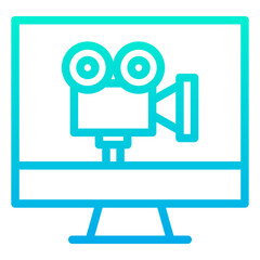 Sticker - Outline gradient Cinema Monitor icon