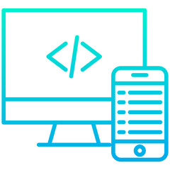 Outline gradient Coding Mobile icon