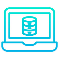 Poster - Outline Gradient Laptop server icon