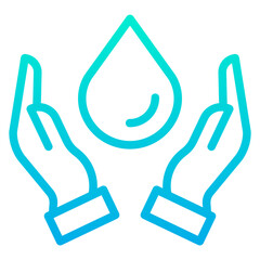 Poster - Outline Gradient Save water icon