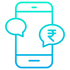 Wall Mural - Outline Gradient Rupees M-Commerce icon