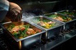 Food Catering - Prepairing Food in Containers - AI Generated