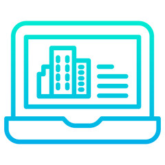 Sticker - Outline Gradient Home Laptop icon