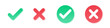 © thebeststocker - Green check mark, red cross mark icon set. Isolated modern tick symbols, checklist signs, approval badge on isolated background. Check mark button. Vector illustration EPS 10