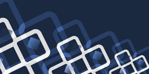 Wall Mural - blue and white translucent geometric shapes - abstract background design template, vector applicable