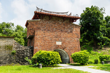 Wall Mural - The formerly East Gate remains of Tainan Prefectural City Wall and Minor West Gate, Taiwan. It is part of the National Cheng Kung University campus.