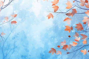 Canvas Print - Light blue background for autumn