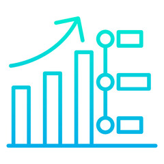 Canvas Print - Outline Gradient Growth Timeline icon