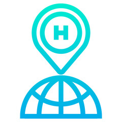 Poster - Outline Gradient Hospital Place icon