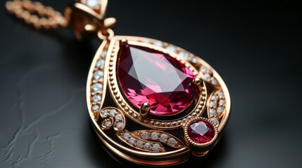 Sticker - A ruby Luxury pendant with fancy diamond