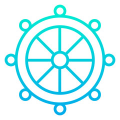 Canvas Print - Outline Gradient Ship Nautica icon