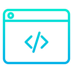 Outline Gradient Web Script icon