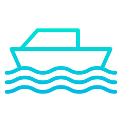 Wall Mural - Outline Gradient Boat icon