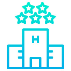 Poster - Outline Gradient Hotel Five star icon