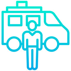 Wall Mural - Outline Gradient Van driver icon