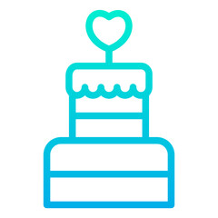 Poster - Outline Gradient Valentine Cake icon