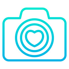 Wall Mural - Outline Gradient Valentine Camera icon