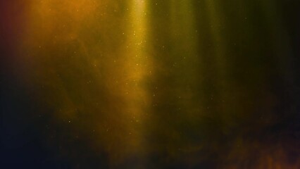 Wall Mural - abstract magic smoke volumetric light glitter dust. 4k uhd animation christmas video golden color se