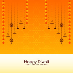 Wall Mural - Happy Diwali traditional Indian festival decorative background