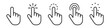 Computer mouse click cursor arrow icons set. Clicking cursor, Vector hand cursors icons click set. Hand icon design. Pointer click icon. Loading icon.Vector illustration EPS 10