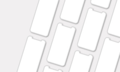 Smartphone mockup. Modern smartphone design with blank screen. Device front view. Vector 3d modern