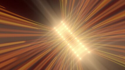 Poster - Moving burning beams of light. 3d rendering loop animation 4K